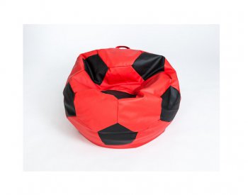 Кресло-мешок Мяч большой Экокожа красно-черное в Миассе - miass.mebel-74.com | фото