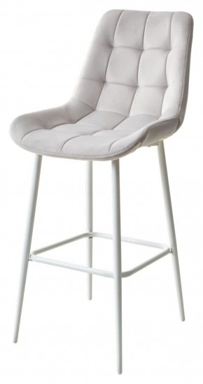 Барный стул ХОФМАН, цвет H-09 Светло-серый, велюр / белый каркас М-City в Миассе - miass.mebel-74.com | фото