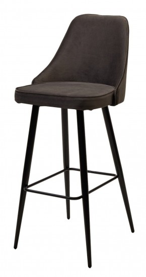 Барный стул NEPAL-BAR ГРАФИТ #14, велюр/ черный каркас (H=78cm) М-City в Миассе - miass.mebel-74.com | фото