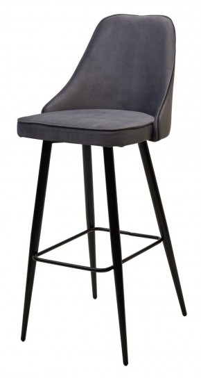 Барный стул NEPAL-BAR СЕРЫЙ #27, велюр/ черный каркас (H=78cm) М-City в Миассе - miass.mebel-74.com | фото