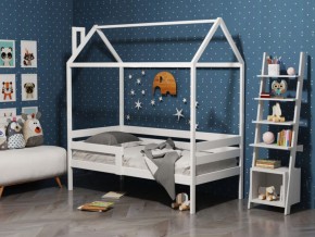 Детская кровать-домик из массива березы Соня-6 (800*1600) Белый/Лак в Миассе - miass.mebel-74.com | фото