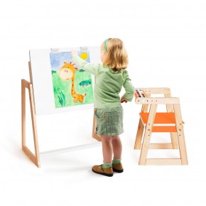 Детская растущая парта и стул Я САМ "Краски" (Оранжевый) в Миассе - miass.mebel-74.com | фото
