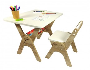 Детский растущий стол-парта и стул Я САМ "Умка" (Дуб/Серый) в Миассе - miass.mebel-74.com | фото