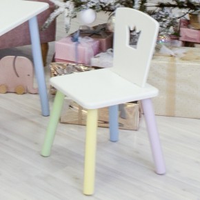 Детский стул Корона (Белый/Белый/Цветной) в Миассе - miass.mebel-74.com | фото