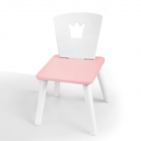 Детский стул Корона (Белый/Розовый/Белый) в Миассе - miass.mebel-74.com | фото