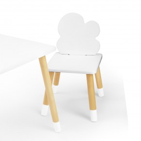 Детский стул Облачко (Белый/Белый/Береза) в Миассе - miass.mebel-74.com | фото