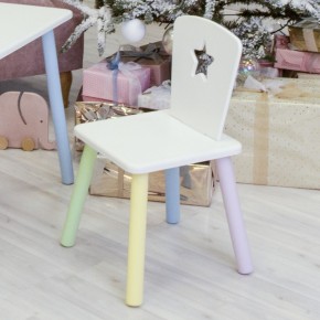 Детский стул Звездочка (Белый/Белый/Цветной) в Миассе - miass.mebel-74.com | фото