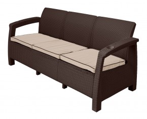 Диван Yalta Premium Sofa 3 Set (Ялта) шоколадный (+подушки под спину) в Миассе - miass.mebel-74.com | фото