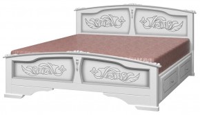 ЕЛЕНА Кровать из массива 1400 (Белый жемчуг) с 2-мя ящиками в Миассе - miass.mebel-74.com | фото