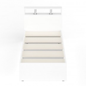Камелия Кровать 0900, цвет белый, ШхГхВ 93,5х217х78,2 см., сп.м. 900х2000 мм., без матраса, основание есть в Миассе - miass.mebel-74.com | фото