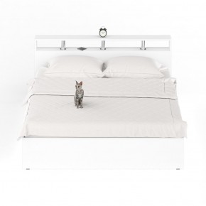 Камелия Кровать 1800, цвет белый, ШхГхВ 183,5х217х78,2 см., сп.м. 1800х2000 мм., без матраса, основание есть в Миассе - miass.mebel-74.com | фото