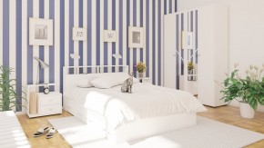 Камелия спальня № 7 Кровать 900 + Стол косметический + Зеркало + Комод, цвет белый, сп.м. 900х2000 мм., б/м, основание есть в Миассе - miass.mebel-74.com | фото