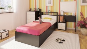 Камелия спальня № 7 Кровать 900 + Стол косметический + Зеркало + Комод, цвет венге/дуб лоредо, сп.м. 900х2000 мм., б/м, основание есть в Миассе - miass.mebel-74.com | фото