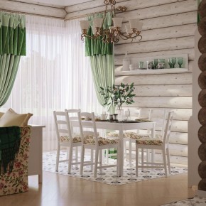 Комлект Вествик обеденный стол и четыре стула, массив сосны, цвет белый в Миассе - miass.mebel-74.com | фото