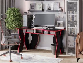 Компьютерный стол КЛ №9.0 (Черный/Красный) в Миассе - miass.mebel-74.com | фото