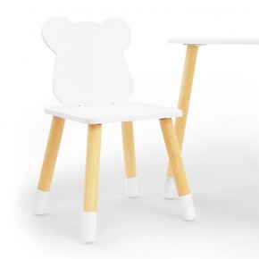 Комплект детской мебели стол и два стула Мишутка (Белый/Белый/Береза) в Миассе - miass.mebel-74.com | фото
