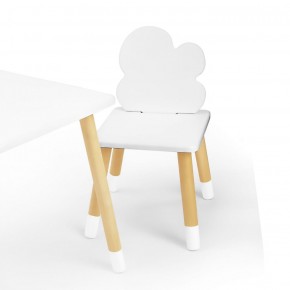 Комплект детской мебели стол и два стула Облачко (Белый/Белый/Береза) в Миассе - miass.mebel-74.com | фото