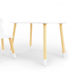 Комплект детской мебели стол и стул Мишутка (Белый/Белый/Береза) в Миассе - miass.mebel-74.com | фото