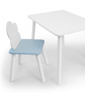 Комплект детской мебели стол и стул Облачко (Белый/Голубой/Белый) в Миассе - miass.mebel-74.com | фото