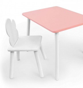 Комплект детской мебели стол и стул Облачко (Розывый/Белый/Белый) в Миассе - miass.mebel-74.com | фото