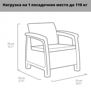 Комплект мебели Корфу Рест (Corfu Rest - without table) коричневый в Миассе - miass.mebel-74.com | фото