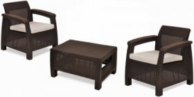 Комплект мебели Корфу Уикенд (Corfu Weekend) коричневый - серо-бежевый * в Миассе - miass.mebel-74.com | фото