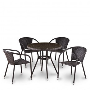 Комплект плетеной мебели T282ANT/Y137C-W53 Brown (4+1) в Миассе - miass.mebel-74.com | фото