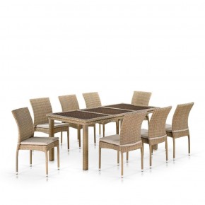 Комплект плетеной мебели T365/Y380B-W65 Light Brown (8+1) в Миассе - miass.mebel-74.com | фото