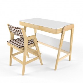 Комплект растущий стол и стул с чехлом 38 попугаев «Вуди» (Белый, Без покрытия, Клетка) в Миассе - miass.mebel-74.com | фото