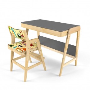 Комплект растущий стол и стул с чехлом 38 попугаев «Вуди» (Серый, Береза, Монстры) в Миассе - miass.mebel-74.com | фото
