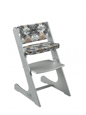 Комплект растущий стул и подушки Конёк Горбунёк Комфорт  (Серый металлик, Лабиринт) в Миассе - miass.mebel-74.com | фото
