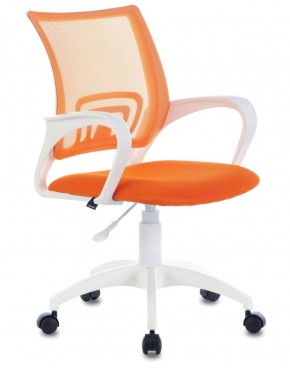Кресло BRABIX "Fly MG-396W", пластик белый, сетка, оранжевое, 532401, MG-396W_532401 в Миассе - miass.mebel-74.com | фото