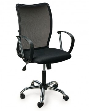 Кресло BRABIX "Spring MG-308" (хром, ткань черная) 531403 в Миассе - miass.mebel-74.com | фото