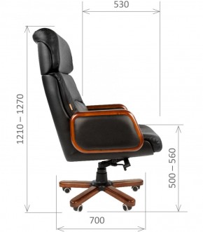 Кресло для руководителя CHAIRMAN 417 (Натуральная кожа) Черное в Миассе - miass.mebel-74.com | фото