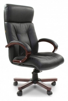 Кресло для руководителя Chairman 421 черный/орех темный, черный в Миассе - miass.mebel-74.com | фото