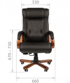 Кресло для руководителя CHAIRMAN  653 (Кожа) Черное в Миассе - miass.mebel-74.com | фото
