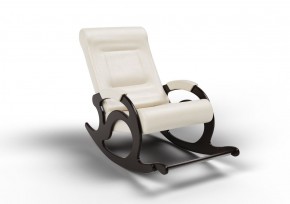 Кресло-качалка Тироль 12-К-КР (экокожа/венге) КРЕМ в Миассе - miass.mebel-74.com | фото