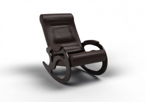 Кресло-качалка Вилла 11-К-КР (экокожа/венге) КРЕМ в Миассе - miass.mebel-74.com | фото