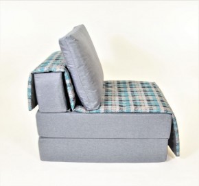 Кресло-кровать бескаркасное Харви (серый-квадро азур) в Миассе - miass.mebel-74.com | фото
