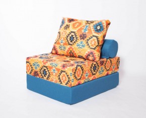 Кресло-кровать-пуф бескаркасное Прайм (мехико желтый-морская волна) в Миассе - miass.mebel-74.com | фото
