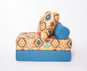 Кресло-кровать-пуф бескаркасное Прайм (мехико желтый-морская волна) в Миассе - miass.mebel-74.com | фото