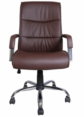 Кресло офисное BRABIX "Space EX-508" (экокожа, хром, коричневое) 531164 в Миассе - miass.mebel-74.com | фото