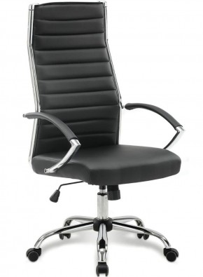 Кресло офисное BRABIX "Style EX-528", экокожа, хром, черное, 531947 в Миассе - miass.mebel-74.com | фото