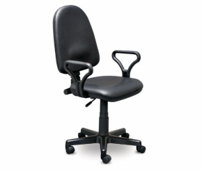 Кресло офисное Престиж+ (черный кожзам PV-1) г/п 140/ПВМ/ гольф в Миассе - miass.mebel-74.com | фото