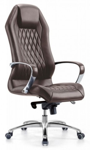Кресло руководителя Бюрократ _AURA/BROWN коричневый в Миассе - miass.mebel-74.com | фото
