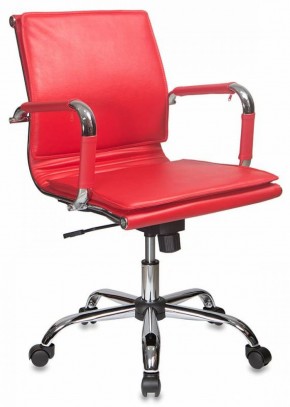 Кресло руководителя Бюрократ CH-993-LOW/RED красный в Миассе - miass.mebel-74.com | фото