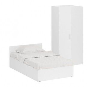 Кровать 1200 + Шкаф угловой Стандарт, цвет белый, ШхГхВ 123,5х203,5х70 + 81,2х81,2х200см., сп.м. 1200х2000 мм., без матраса, основание есть в Миассе - miass.mebel-74.com | фото
