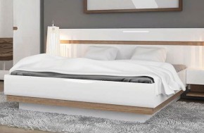 Кровать 140/TYP 91-01 с подъемником, LINATE ,цвет белый/сонома трюфель в Миассе - miass.mebel-74.com | фото