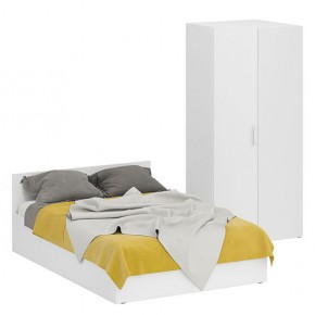 Кровать 1400 + Шкаф угловой Стандарт, цвет белый, ШхГхВ 143,5х203,5х70 + 81,2х81,2х200см., сп.м. 1400х2000 мм., без матраса, основание есть в Миассе - miass.mebel-74.com | фото