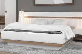 Кровать 160/TYP 92, LINATE ,цвет белый/сонома трюфель в Миассе - miass.mebel-74.com | фото